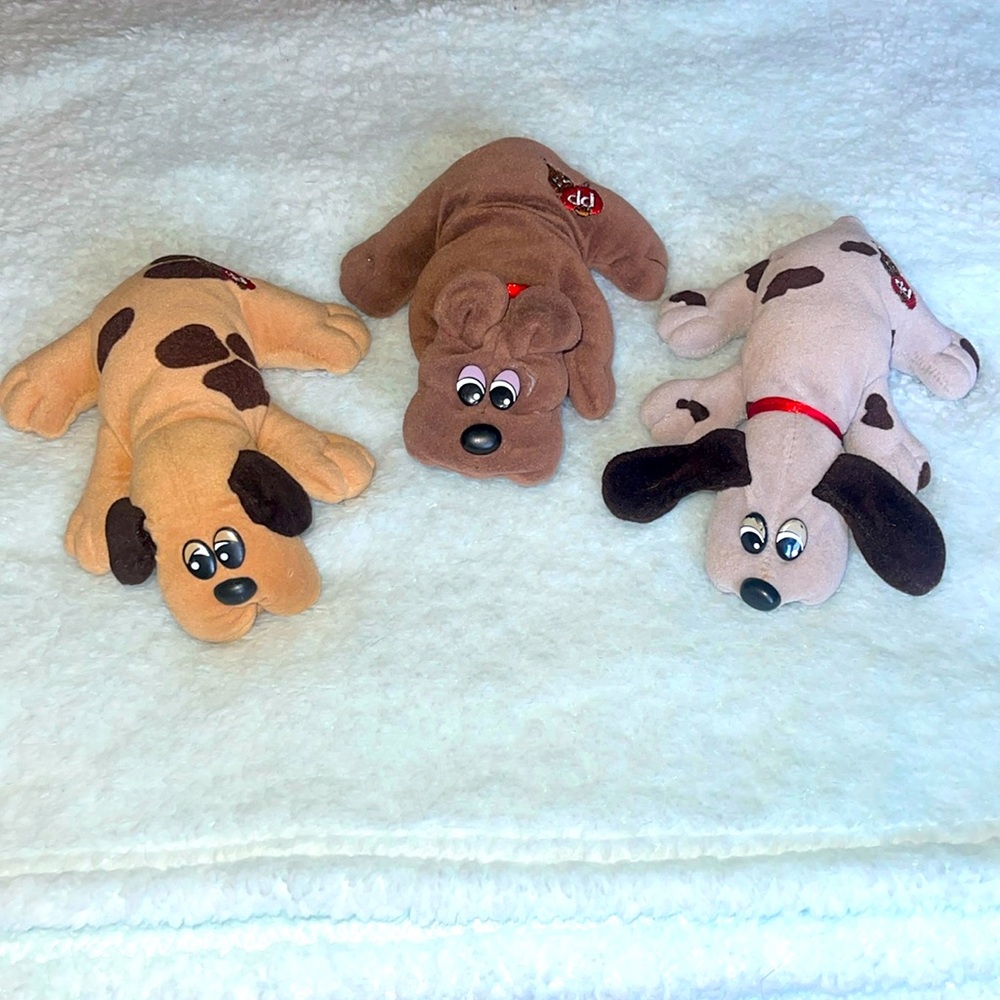 Vintage 1985 Pound Puppies Nebowrn Plush Set of 3